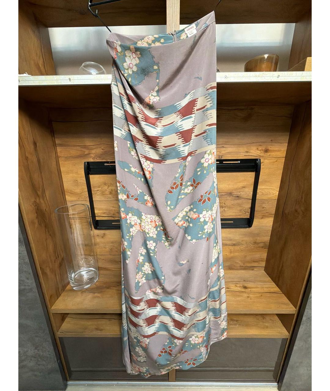 KENZO Мульти шелковая юбка макси, фото 6