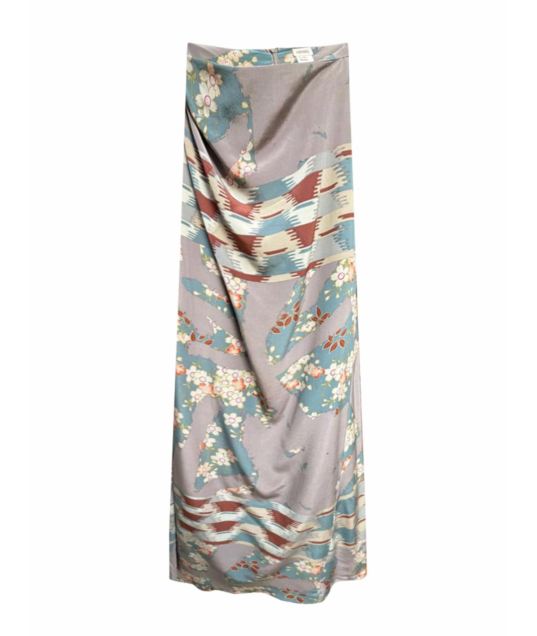 KENZO Мульти шелковая юбка макси, фото 1