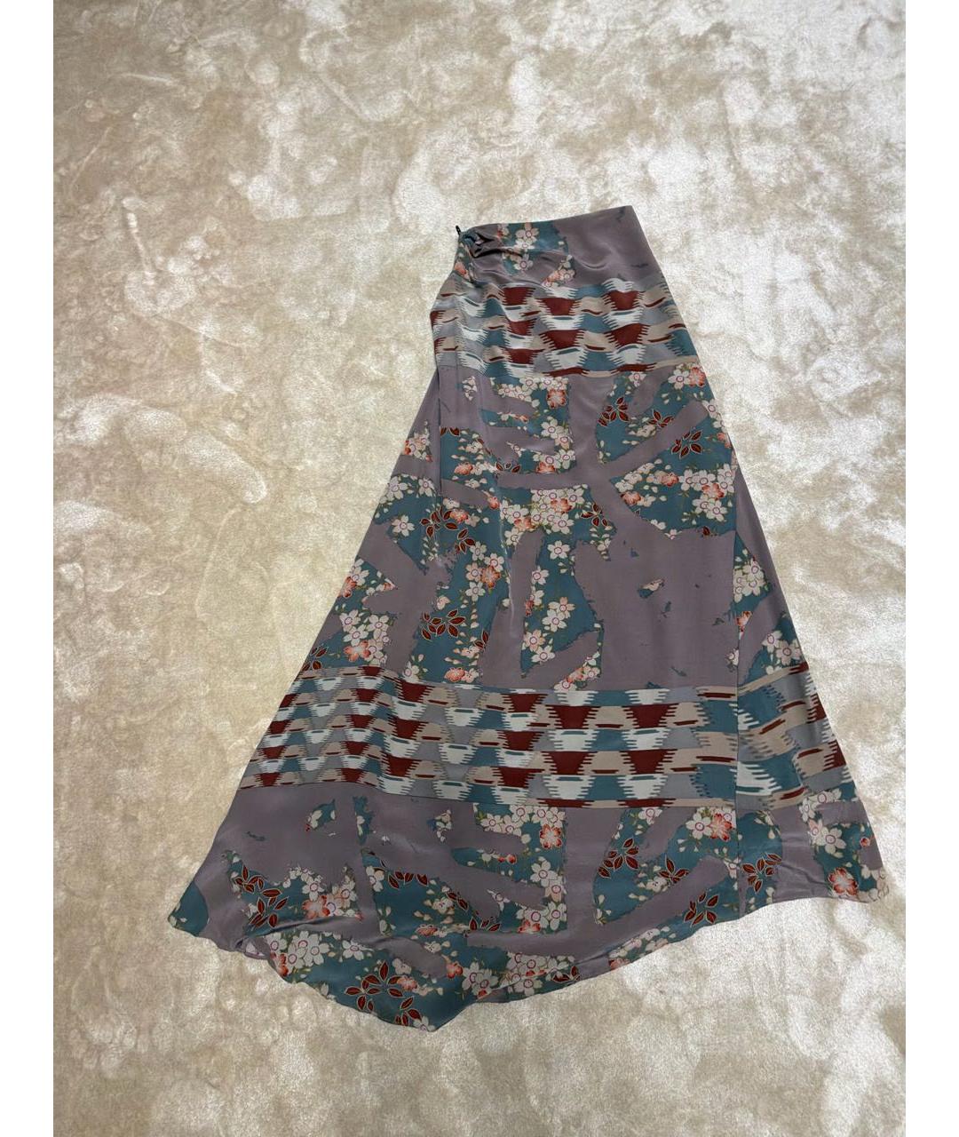 KENZO Мульти шелковая юбка макси, фото 4