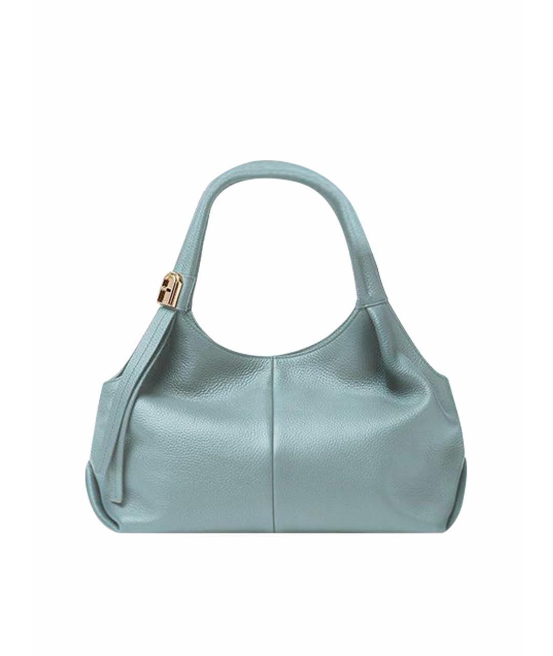 FURLA Голубая кожаная сумка через плечо, фото 1