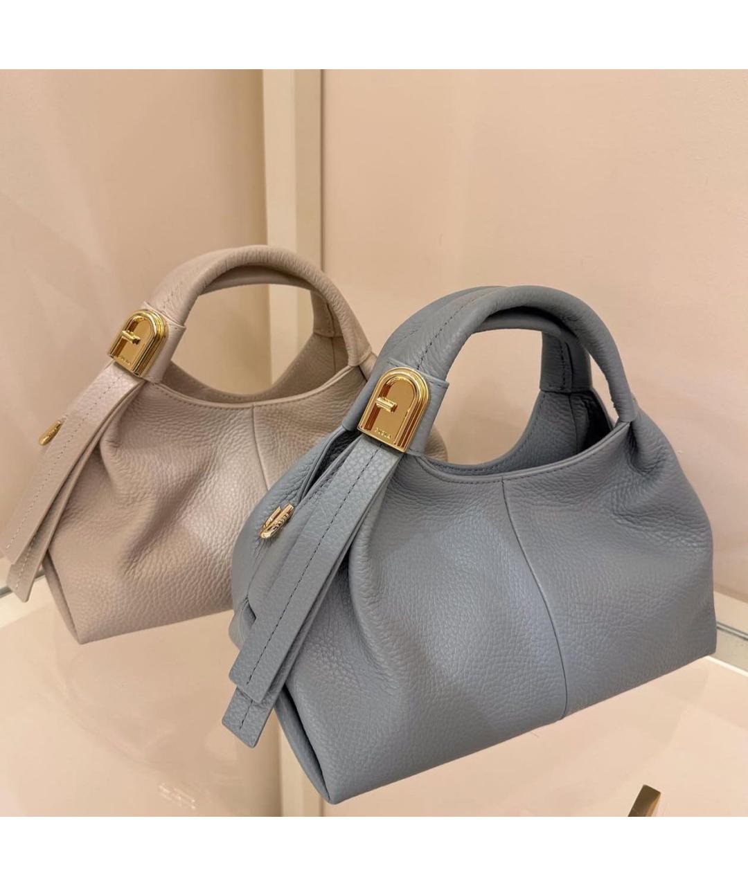 FURLA Голубая кожаная сумка через плечо, фото 3