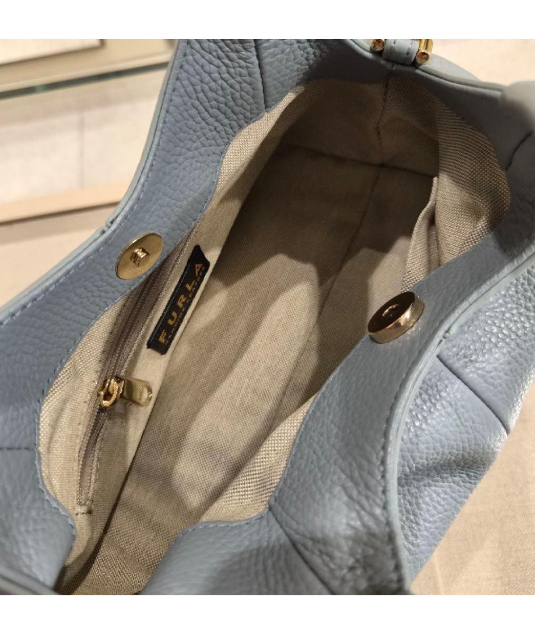 FURLA Голубая кожаная сумка через плечо, фото 6