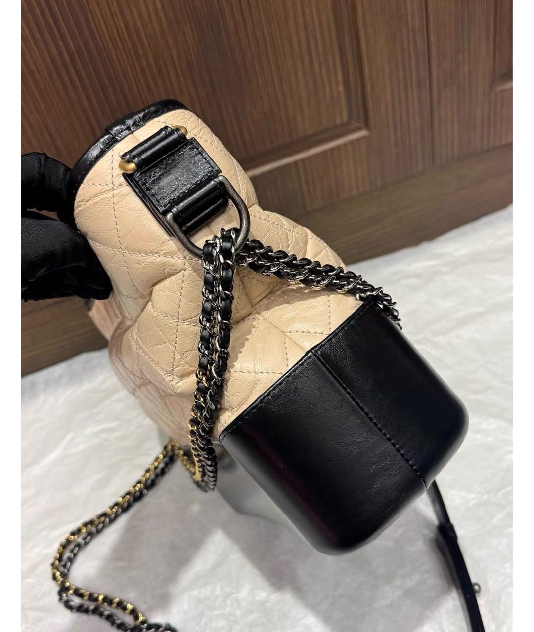 CHANEL Бежевая кожаная сумка через плечо, фото 7