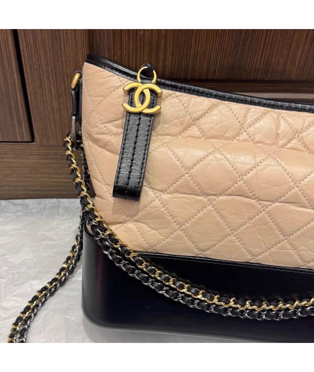 CHANEL Бежевая кожаная сумка через плечо, фото 2