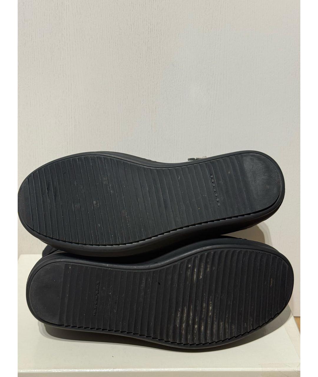 RICK OWENS DRKSHDW Черные текстильные высокие кроссовки / кеды, фото 5