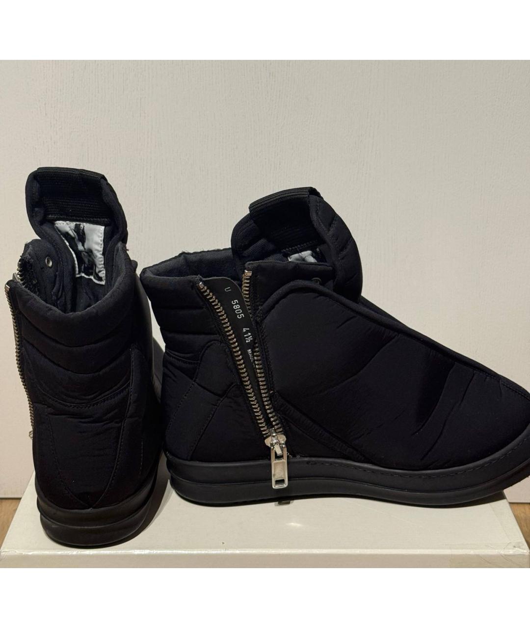 RICK OWENS DRKSHDW Черные текстильные высокие кроссовки / кеды, фото 2
