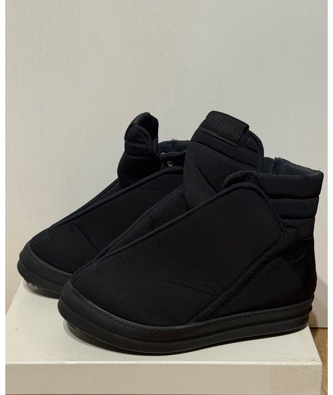 RICK OWENS DRKSHDW Черные текстильные высокие кроссовки / кеды, фото 6