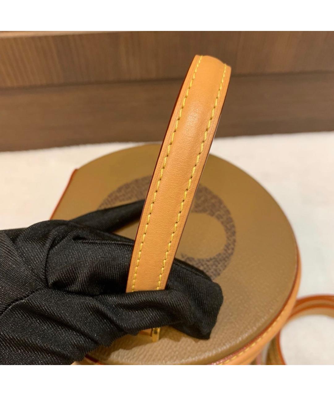 LOUIS VUITTON Коричневая кожаная сумка с короткими ручками, фото 6