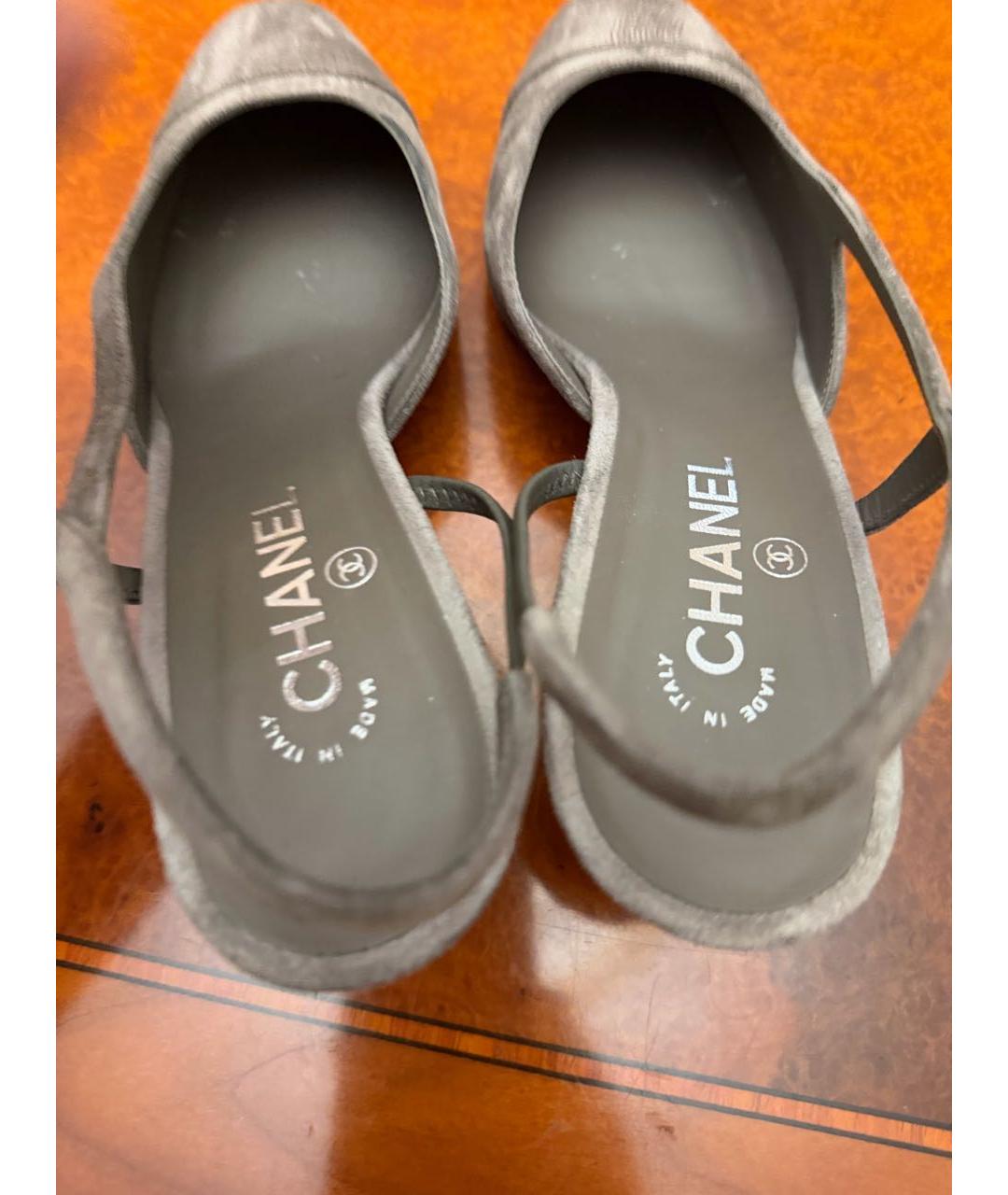 CHANEL Серые замшевые туфли, фото 3