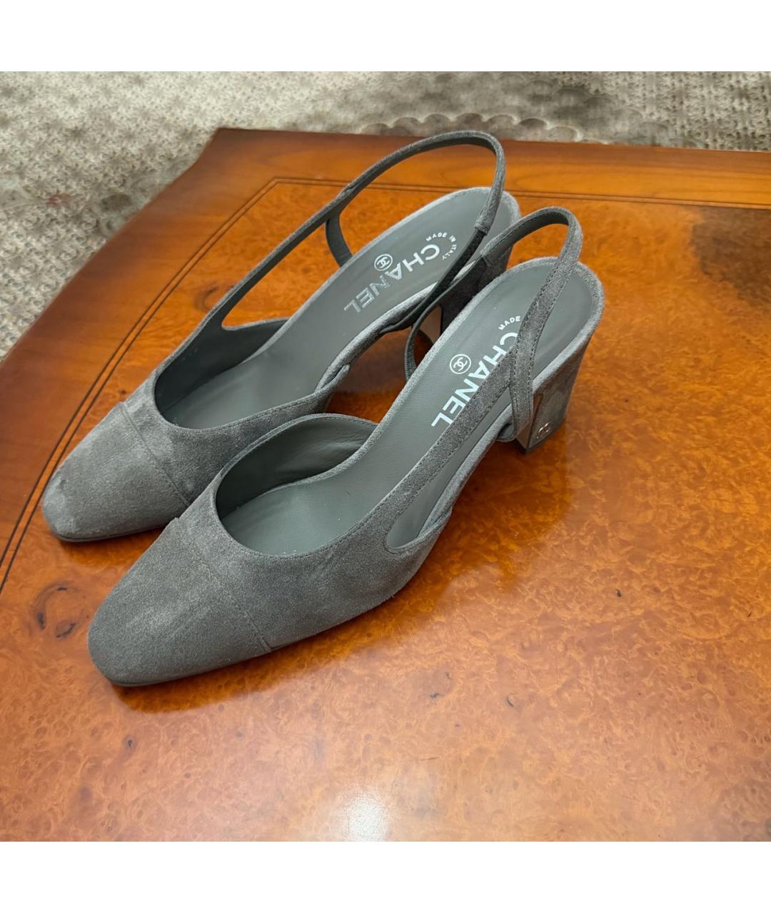 CHANEL Серые замшевые туфли, фото 2
