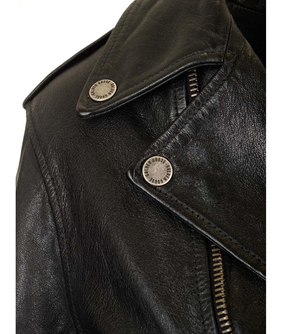 GOLDEN GOOSE DELUXE BRAND Черная кожаная куртка, фото 6