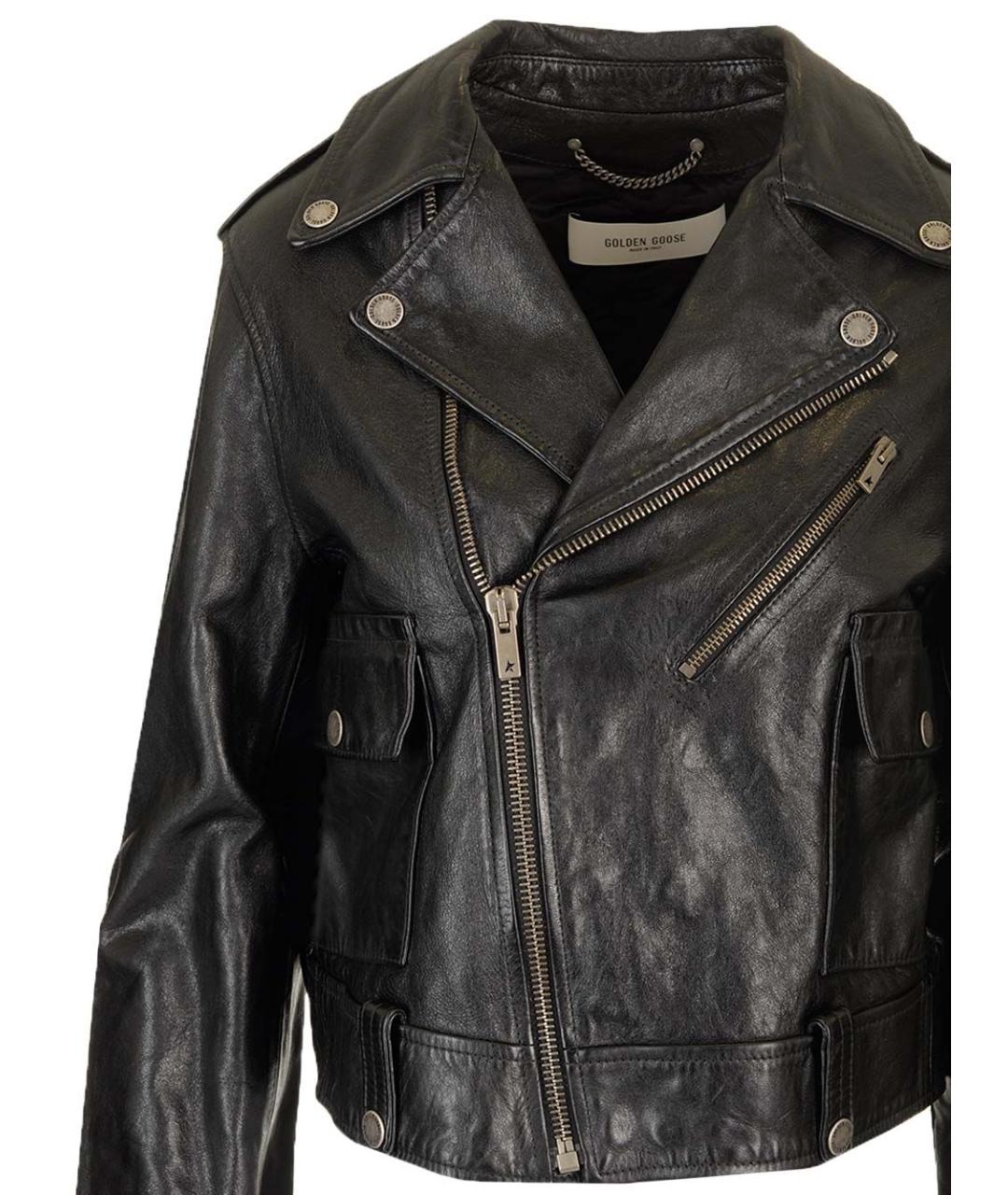 GOLDEN GOOSE DELUXE BRAND Черная кожаная куртка, фото 4