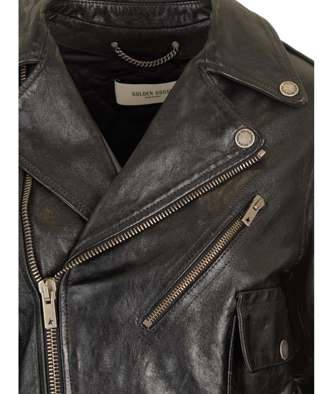 GOLDEN GOOSE DELUXE BRAND Черная кожаная куртка, фото 5