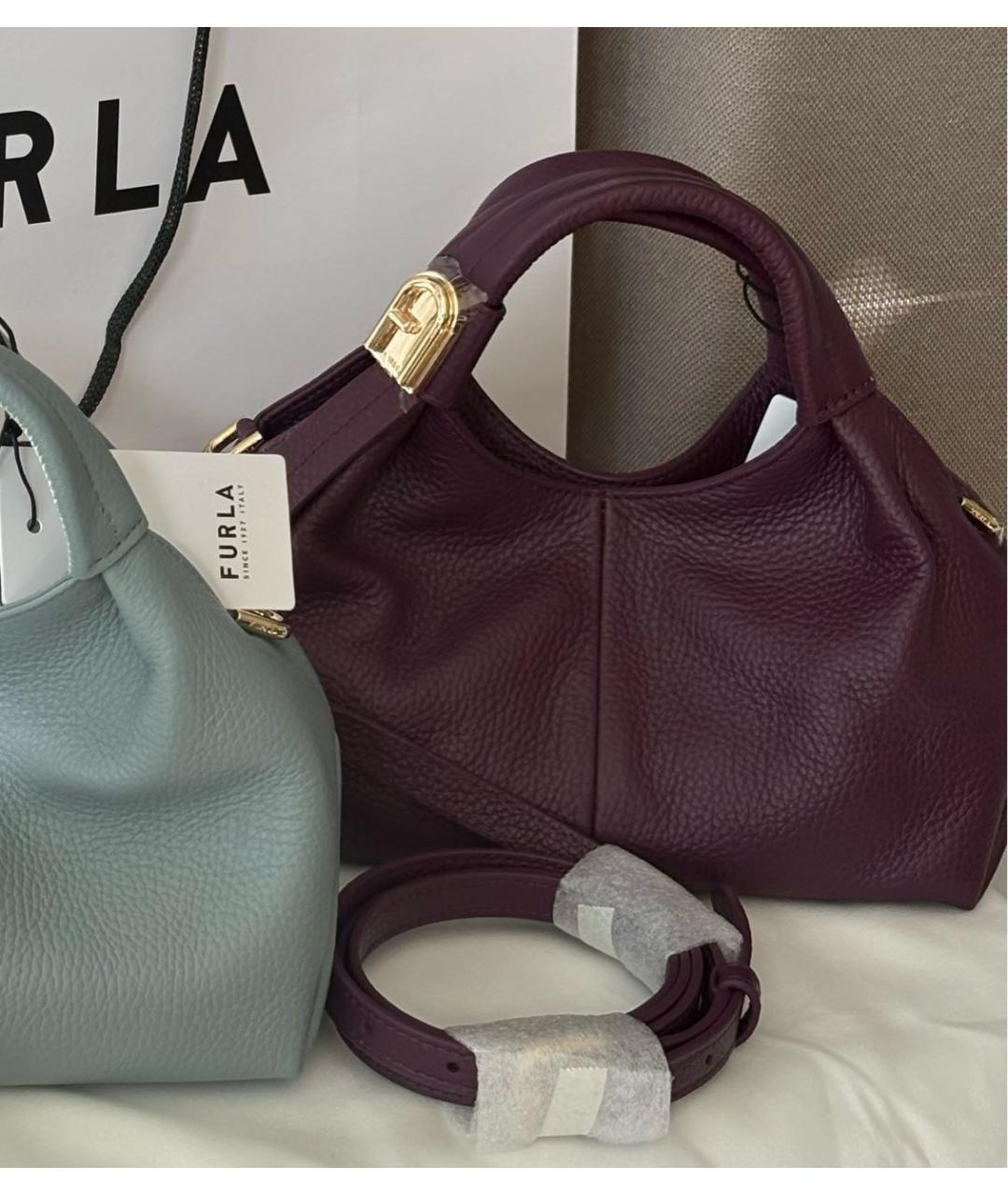 FURLA Фиолетовая кожаная сумка через плечо, фото 6