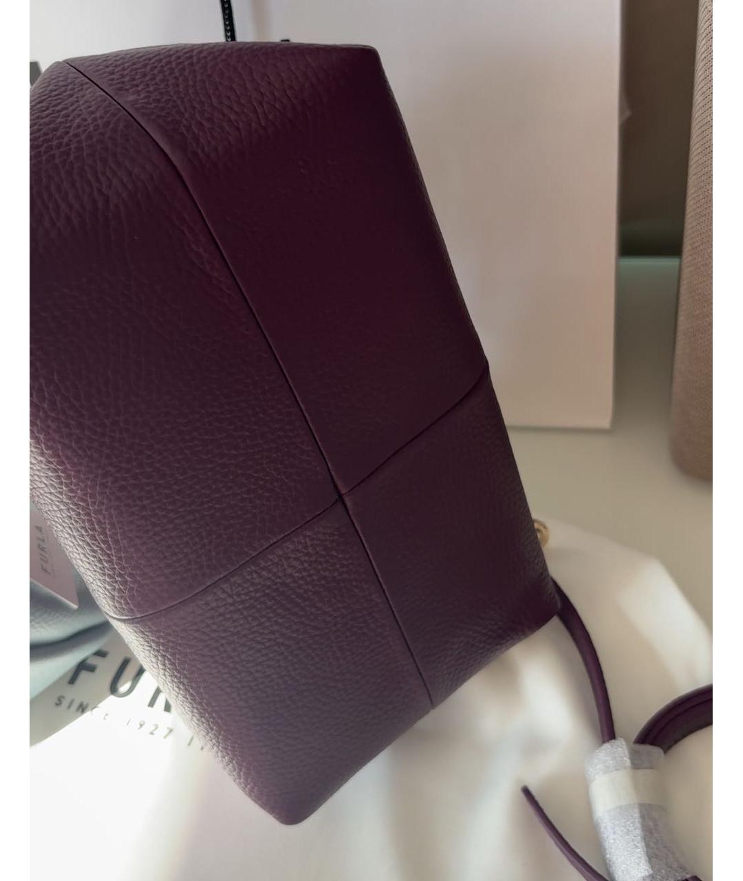 FURLA Фиолетовая кожаная сумка через плечо, фото 5