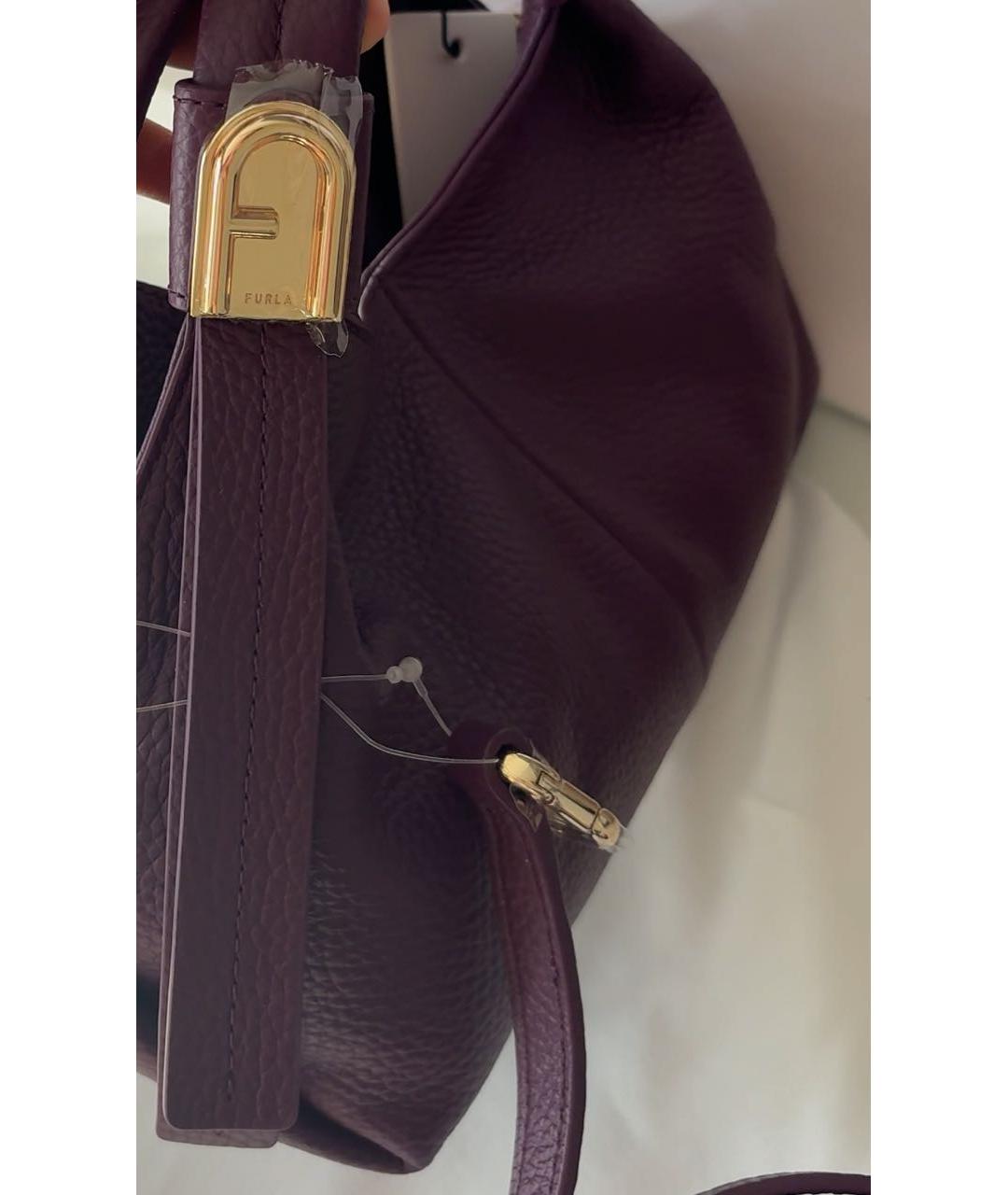 FURLA Фиолетовая кожаная сумка через плечо, фото 4