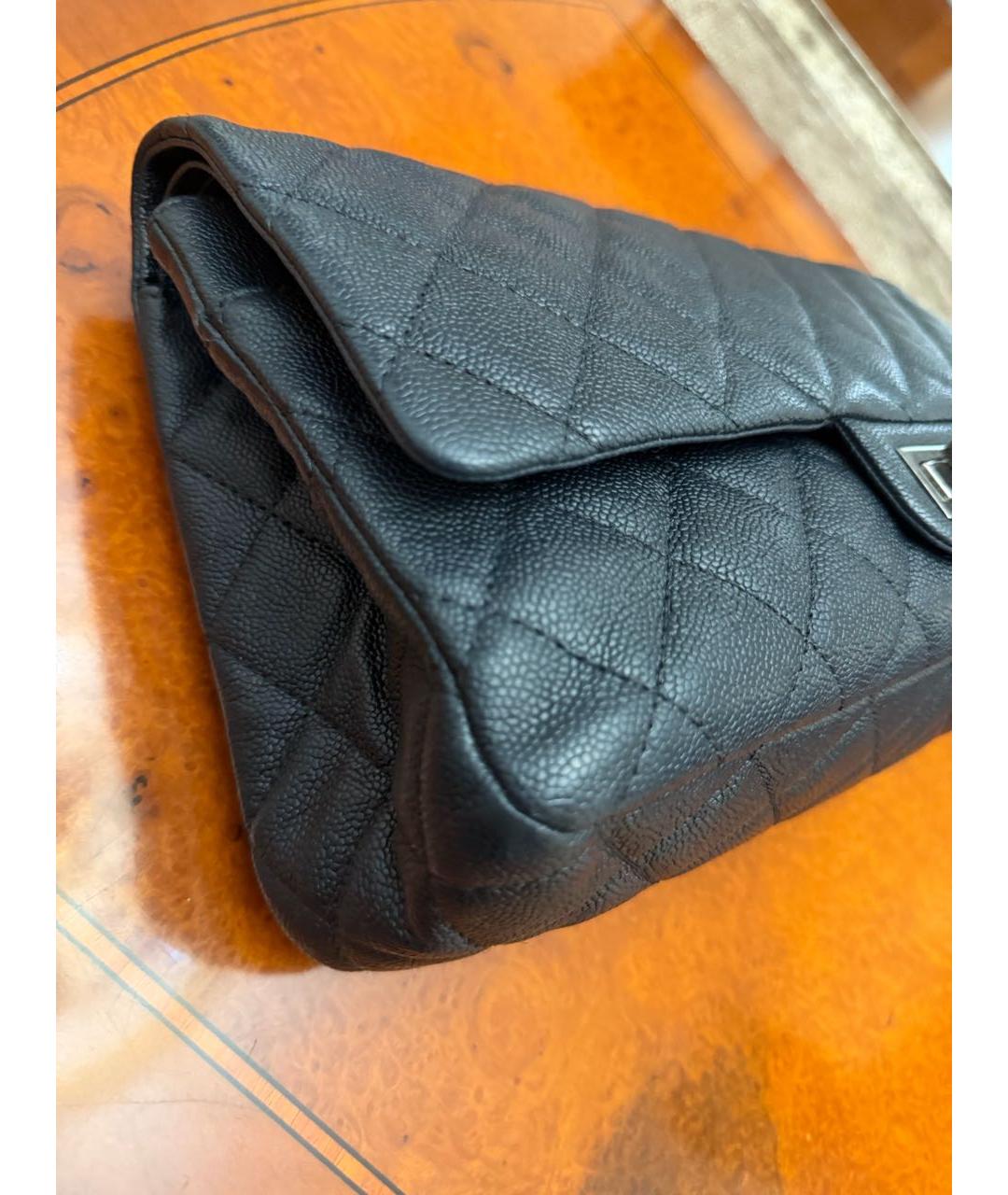 CHANEL Серая кожаная сумка с короткими ручками, фото 5