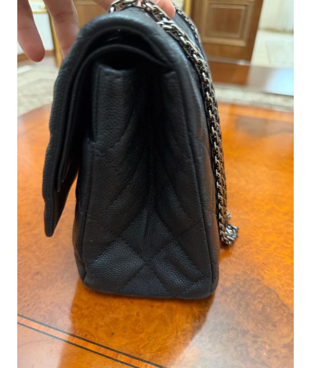 CHANEL Серая кожаная сумка с короткими ручками, фото 4