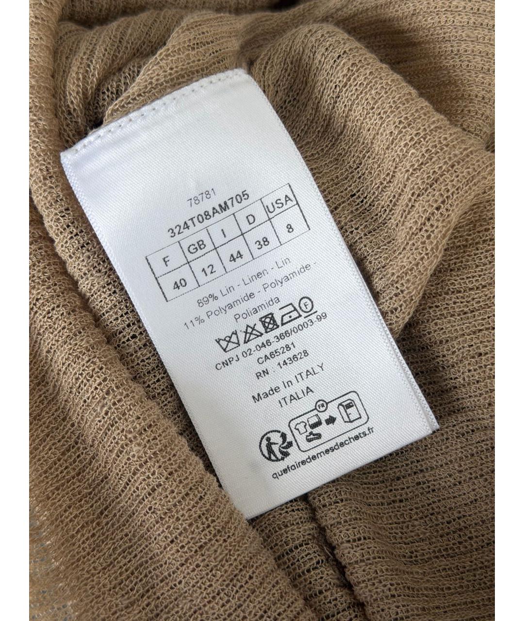 CHRISTIAN DIOR Бежевая льняная майка, фото 5