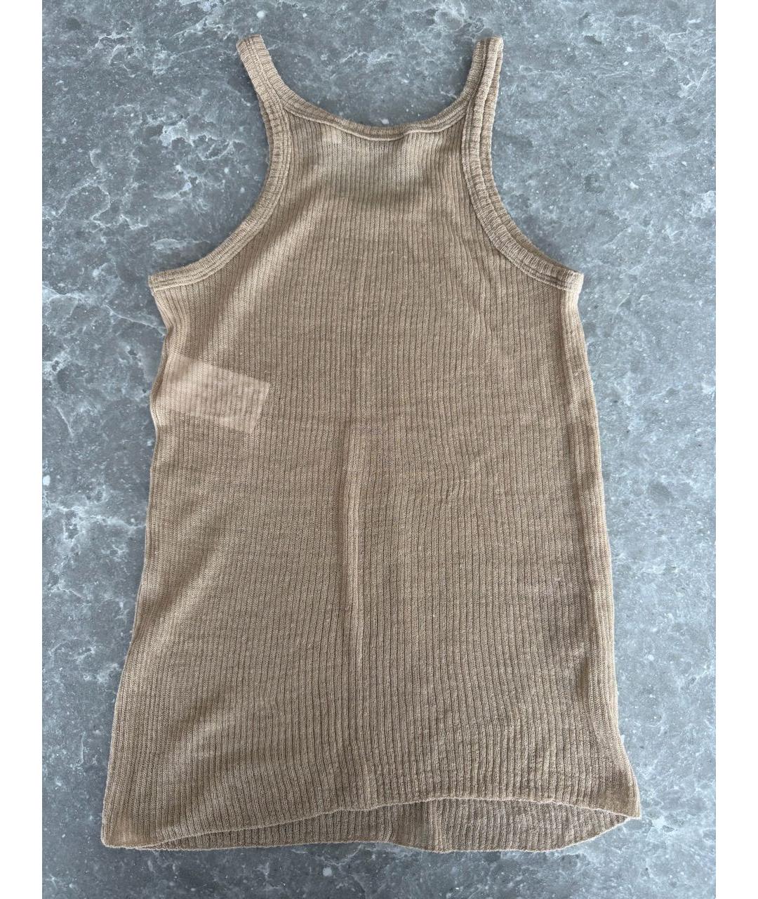 CHRISTIAN DIOR Бежевая льняная майка, фото 2