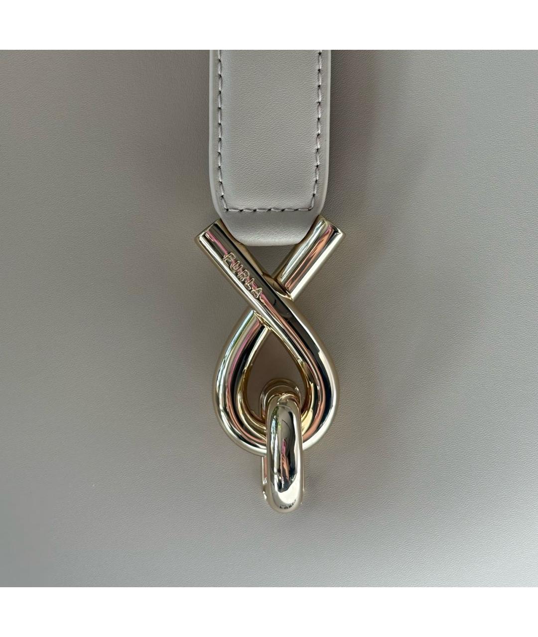 FURLA Бежевая кожаная сумка с короткими ручками, фото 6