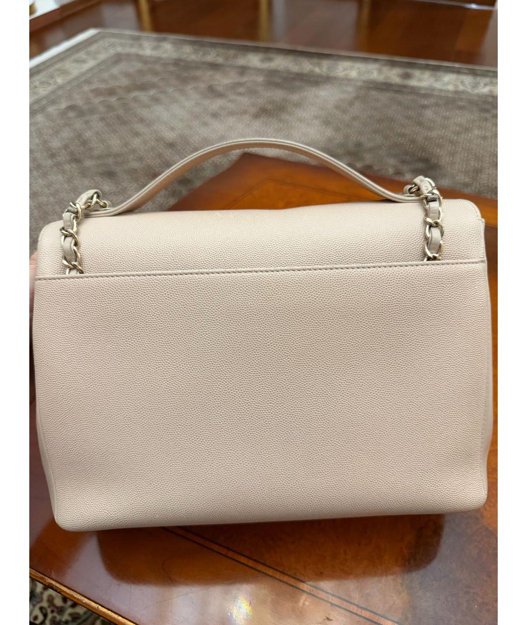 CHANEL Бежевая кожаная сумка через плечо, фото 3