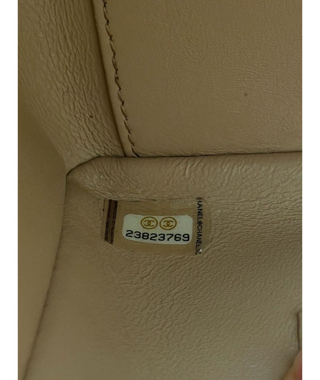 CHANEL Бежевая кожаная сумка через плечо, фото 8