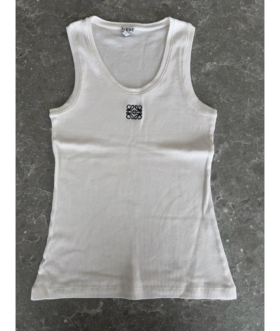 LOEWE Белая хлопковая майка, фото 5
