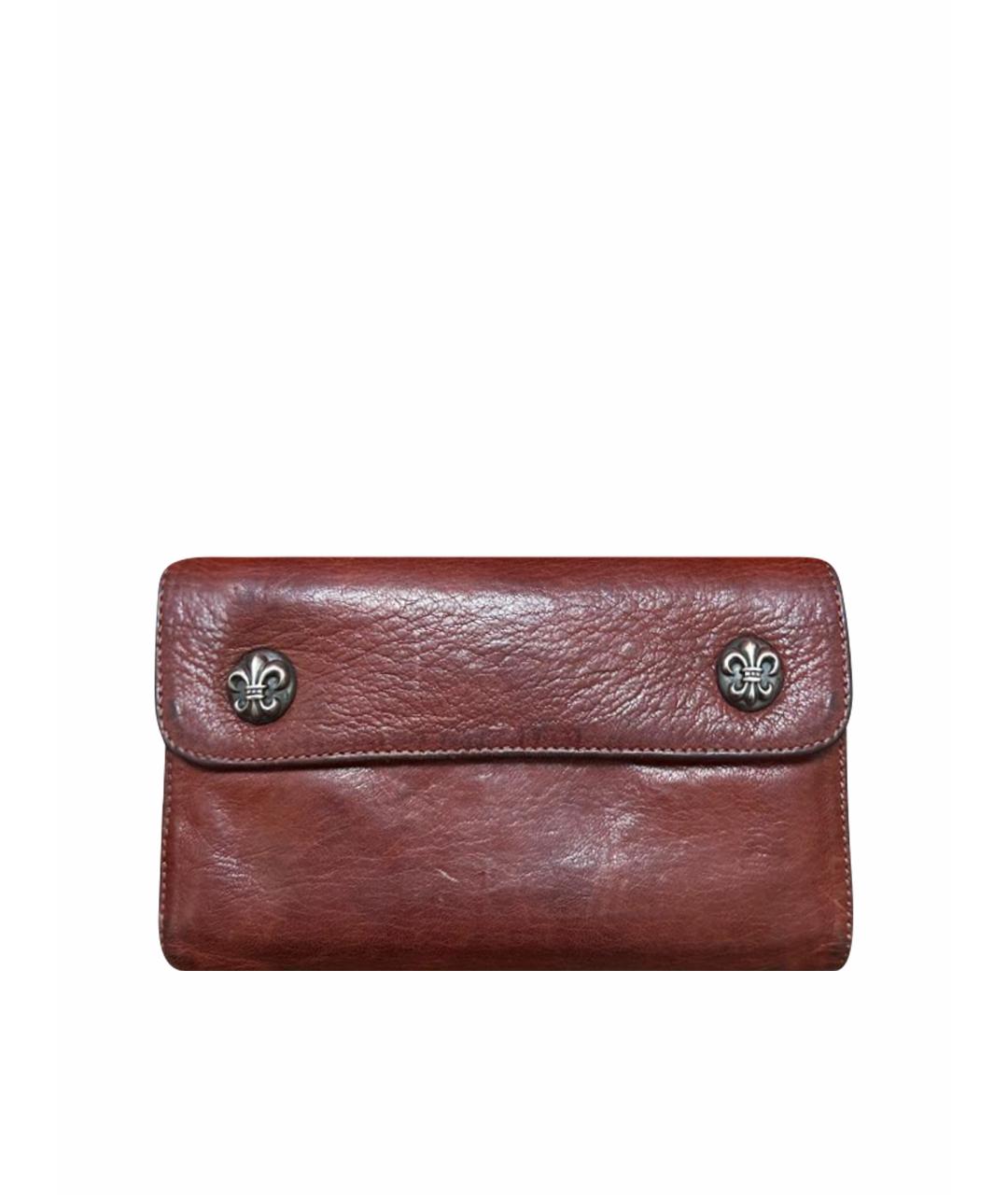CHROME HEARTS Бордовый кожаный кошелек, фото 7