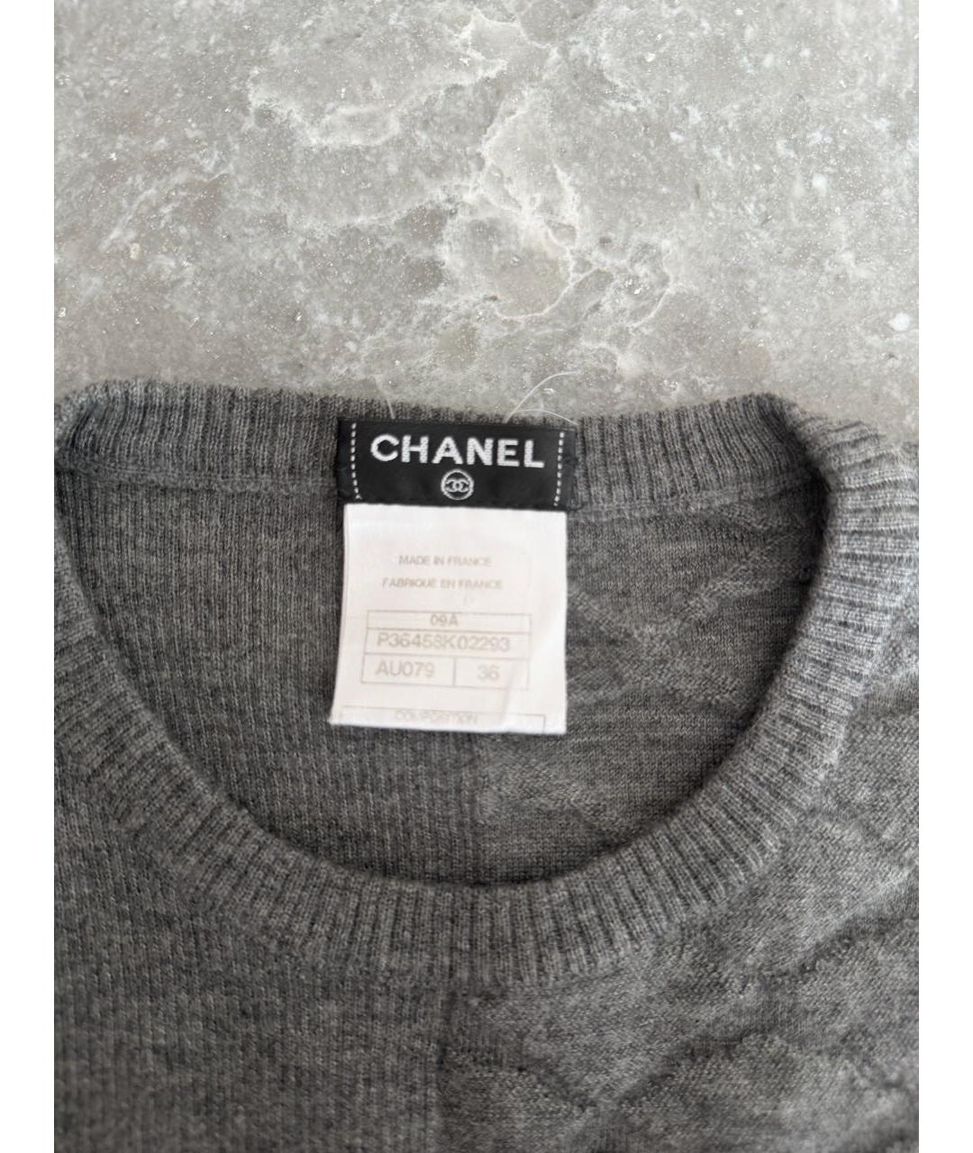 CHANEL Серая кашемировая майка, фото 4