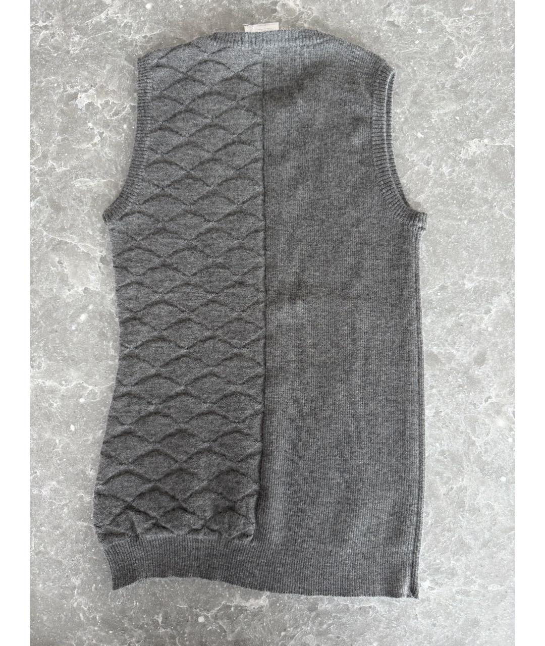 CHANEL Серая кашемировая майка, фото 2