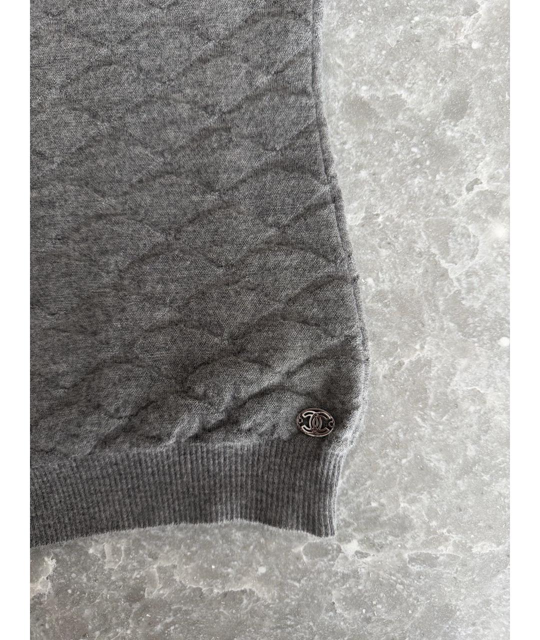 CHANEL Серая кашемировая майка, фото 3