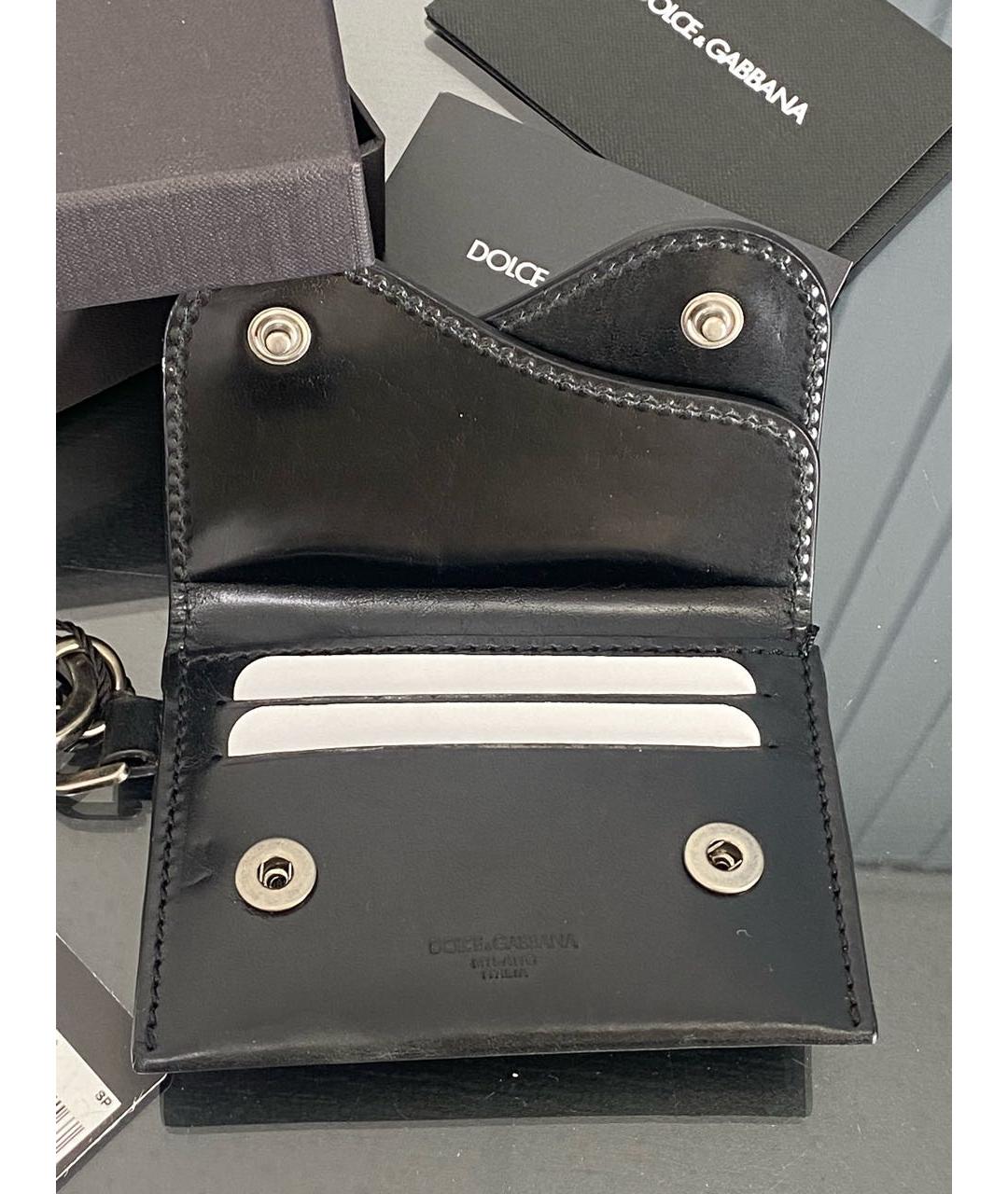 DOLCE&GABBANA Черный кожаный кардхолдер, фото 3