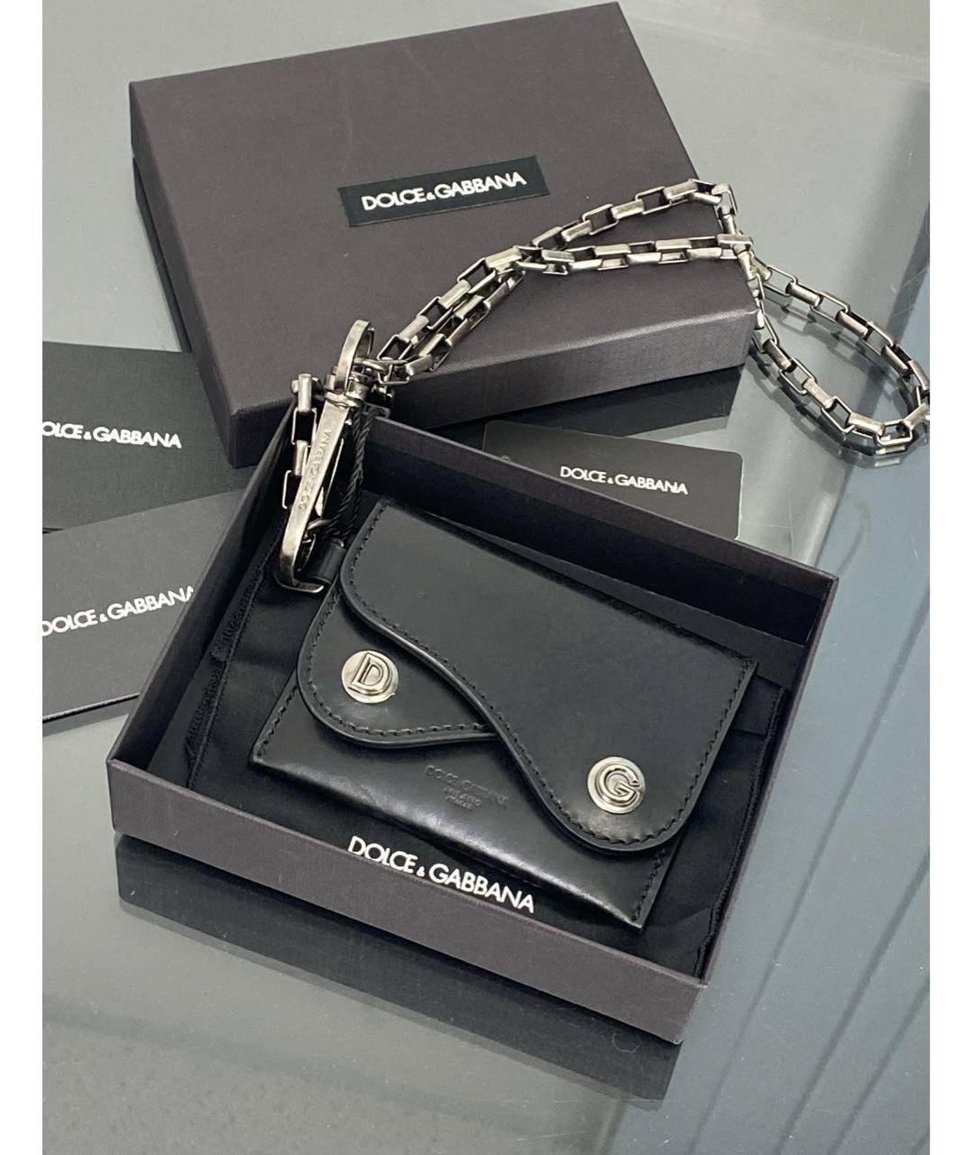 DOLCE&GABBANA Черный кожаный кардхолдер, фото 5