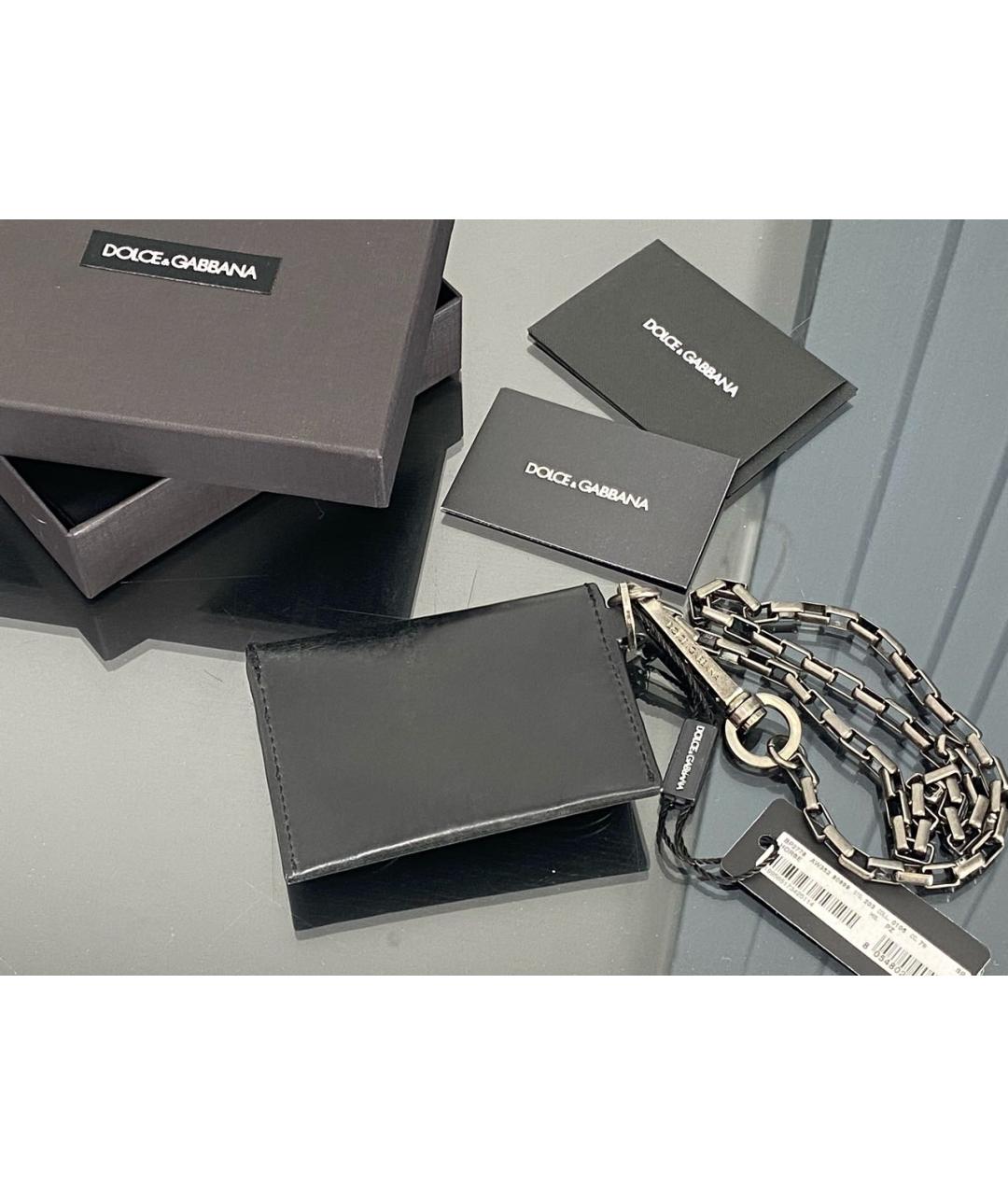 DOLCE&GABBANA Черный кожаный кардхолдер, фото 2