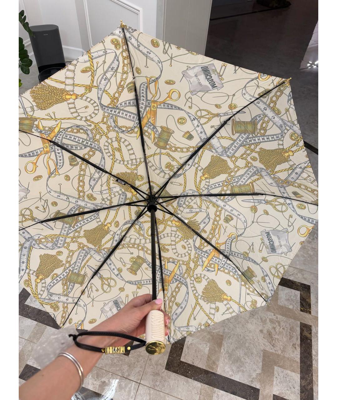 MOSCHINO Бежевый зонт, фото 4
