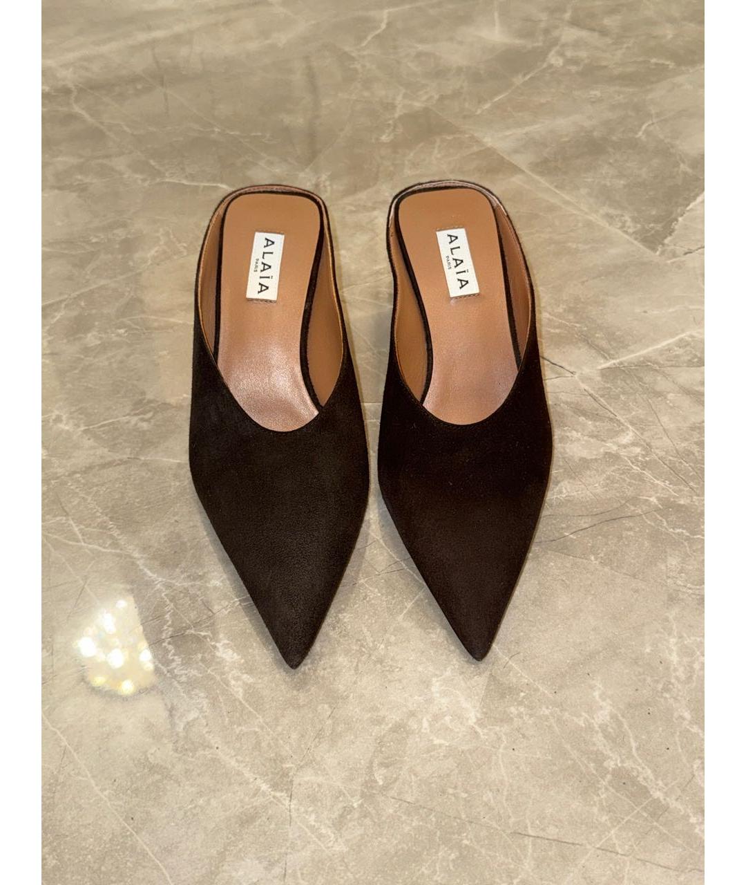 ALAIA Коричневые замшевые мюли, фото 2
