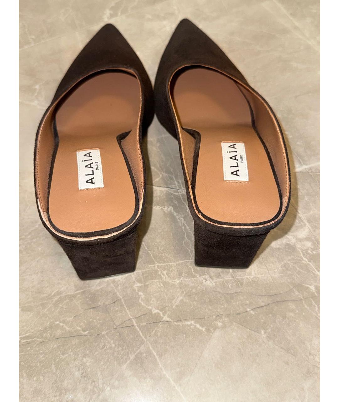 ALAIA Коричневые замшевые мюли, фото 3
