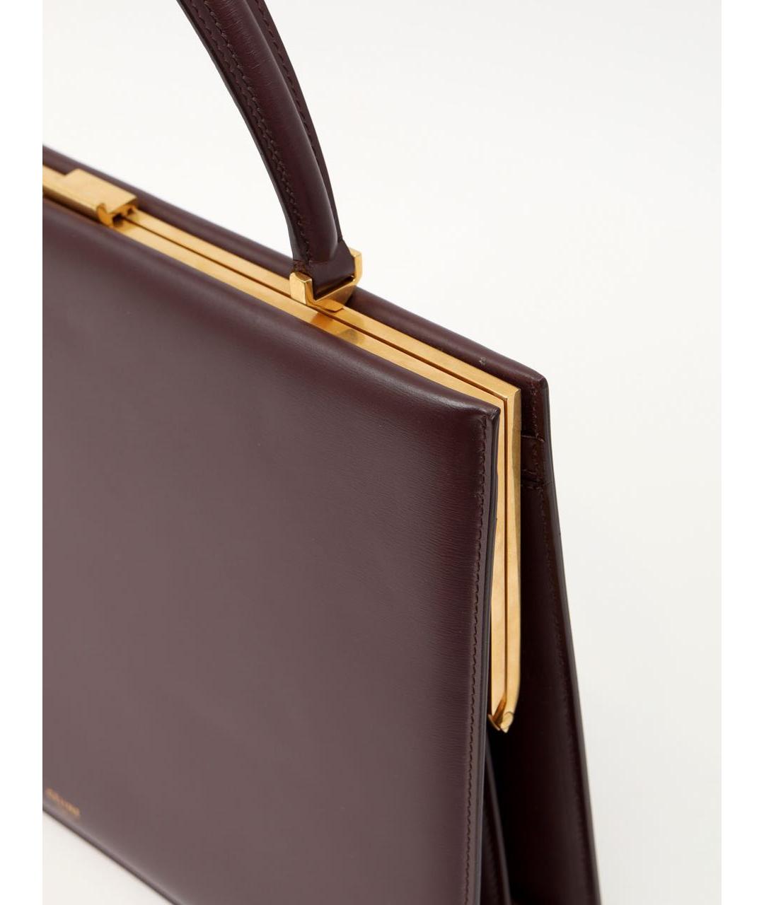 CELINE Бордовая кожаная сумка тоут, фото 6