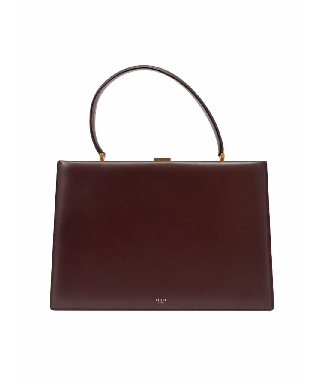 CELINE Бордовая кожаная сумка тоут, фото 1