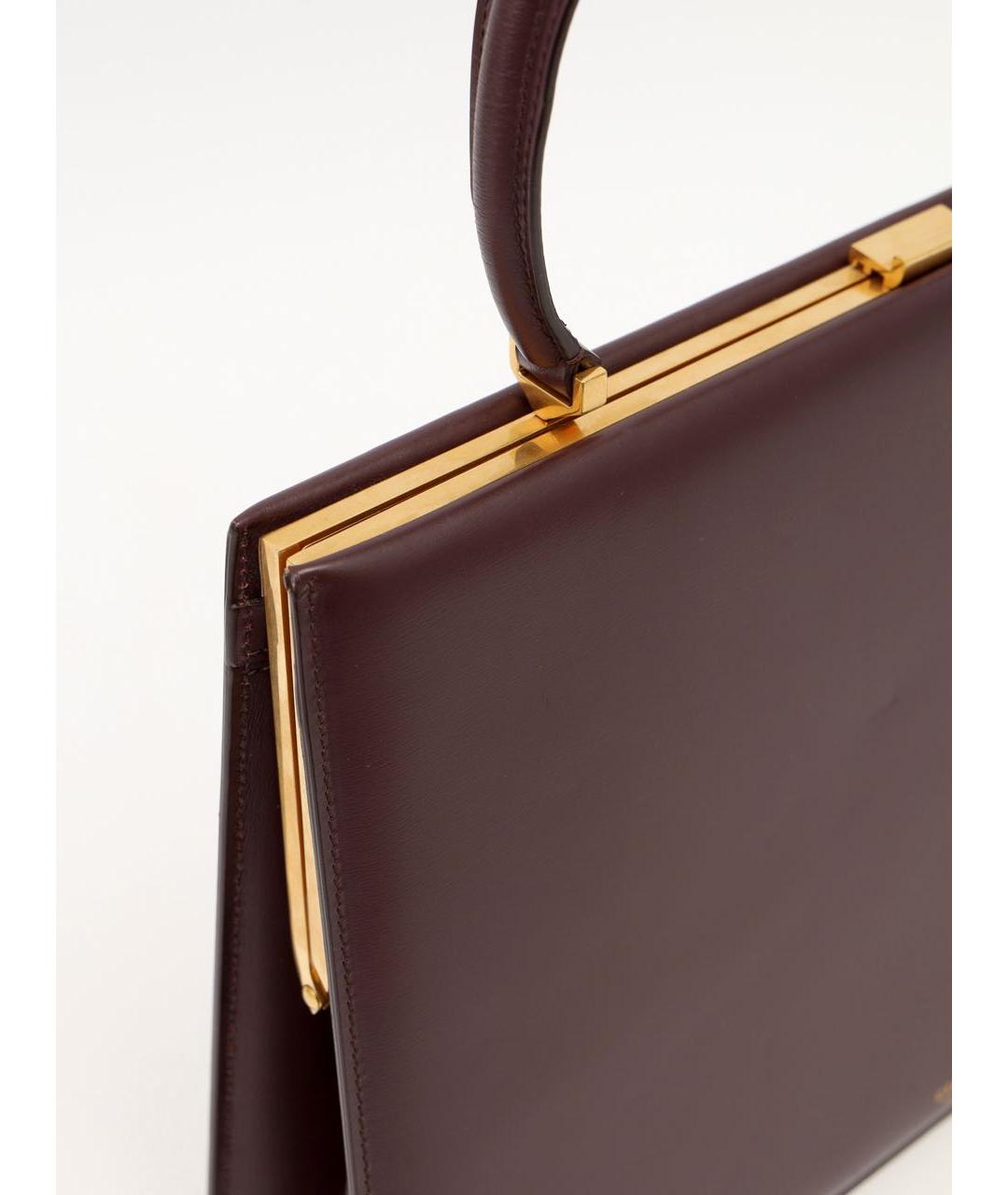 CELINE Бордовая кожаная сумка тоут, фото 5