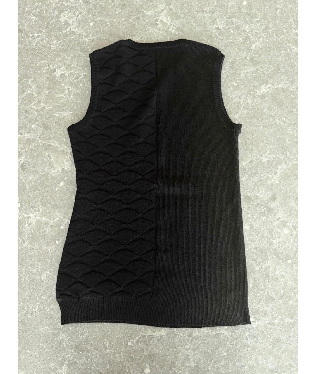 CHANEL Черная кашемировая майка, фото 2