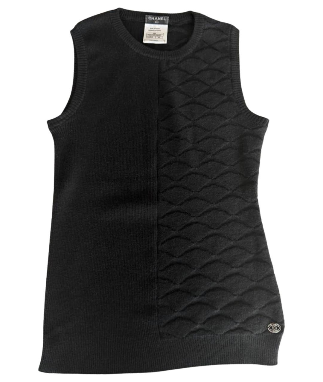 CHANEL Черная кашемировая майка, фото 1