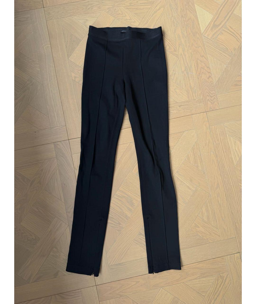 HELMUT LANG Черные вискозные брюки узкие, фото 4