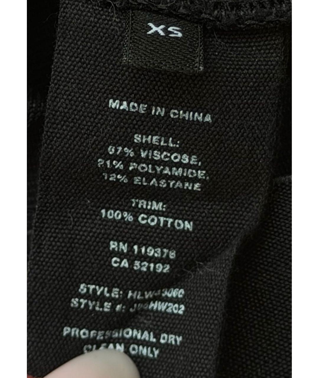 HELMUT LANG Черные вискозные брюки узкие, фото 3