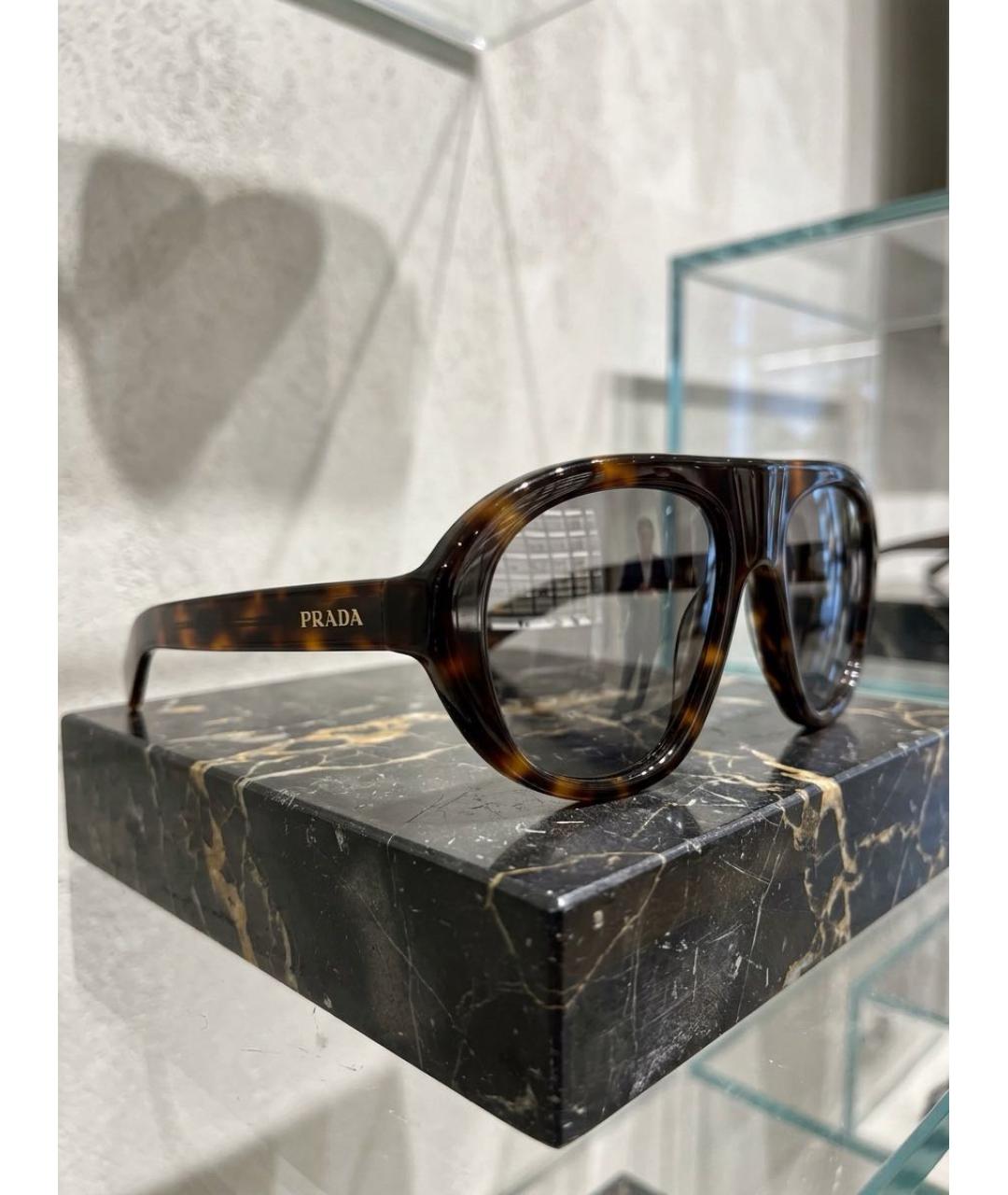 PRADA Коричневые пластиковые солнцезащитные очки, фото 7