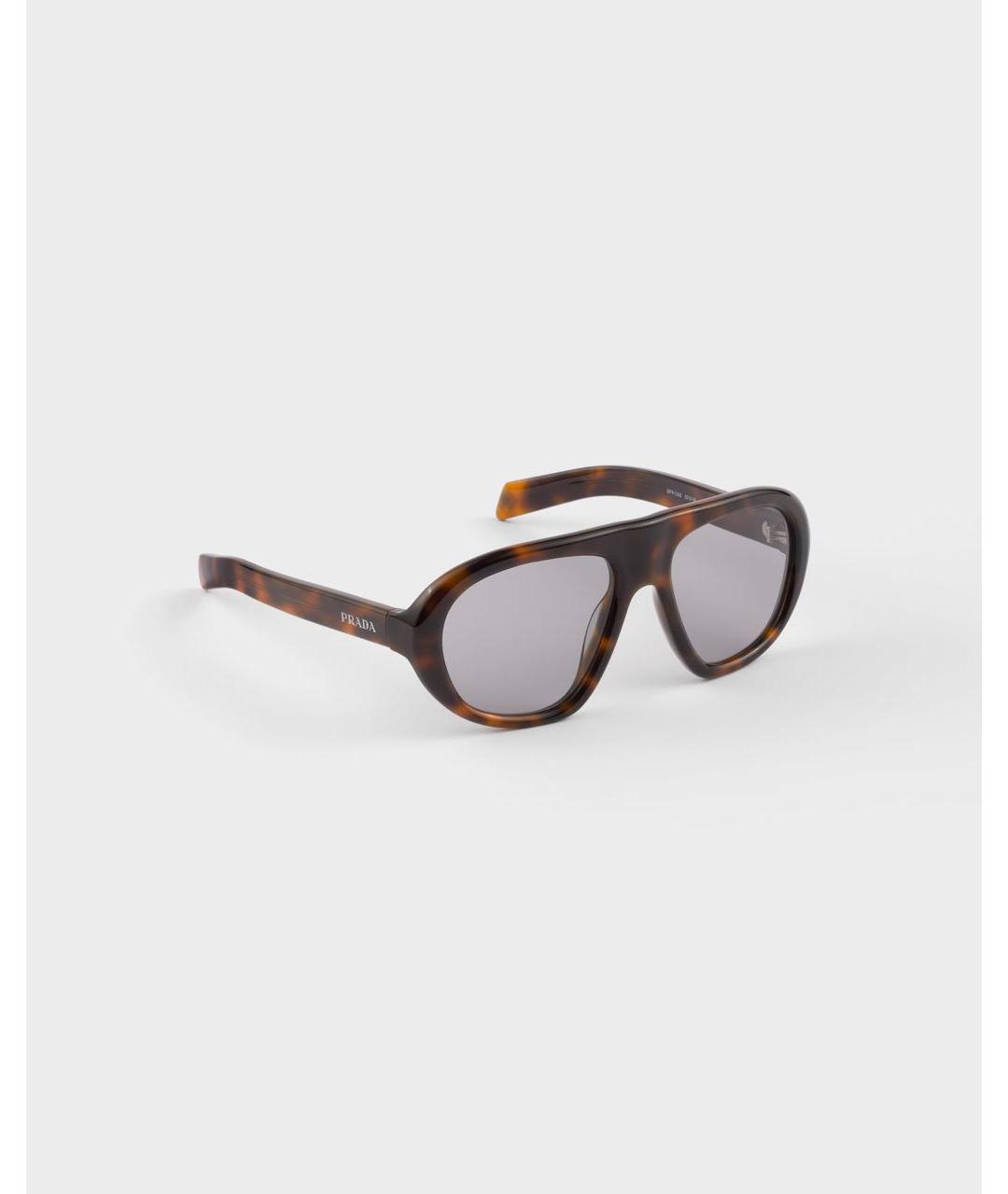 PRADA Коричневые пластиковые солнцезащитные очки, фото 5