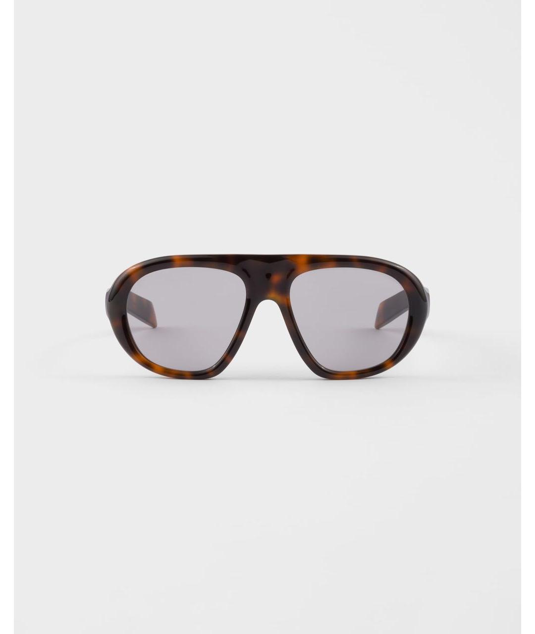 PRADA Коричневые пластиковые солнцезащитные очки, фото 4