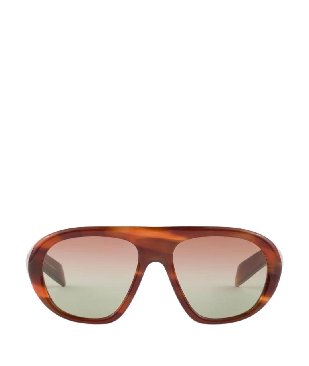 PRADA Коричневые пластиковые солнцезащитные очки, фото 1