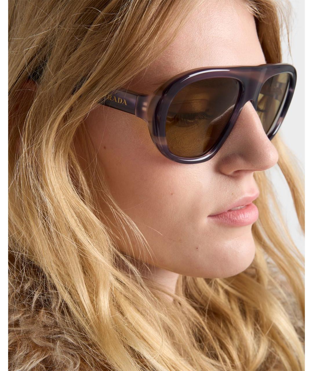 PRADA Фиолетовые пластиковые солнцезащитные очки, фото 2